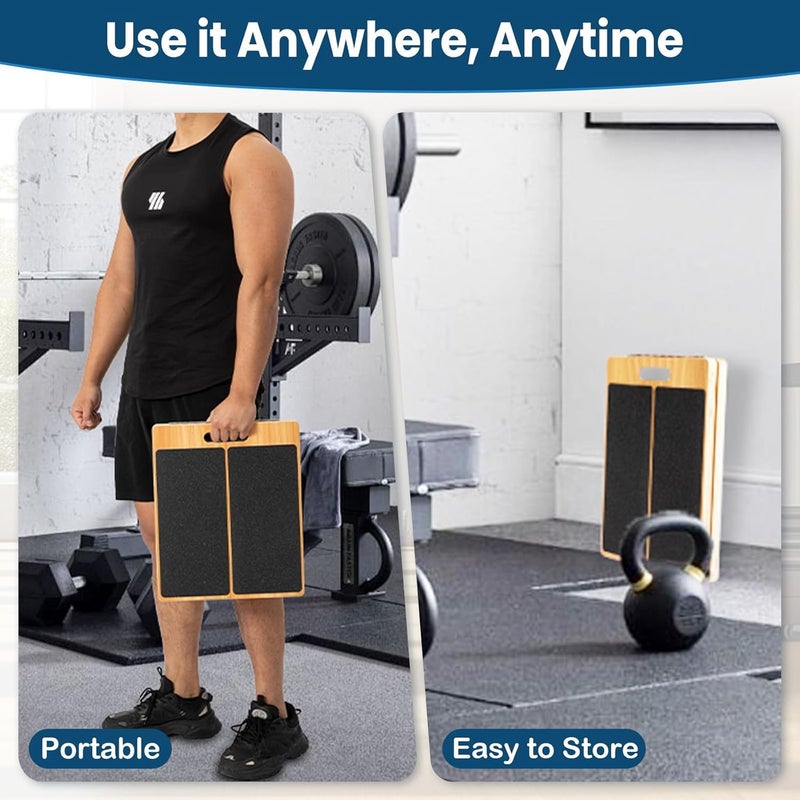 StrongTek 13” Wide Portable Wooden Slant Board, 5-Level Incline (15°-35°), Lower Grip Handle, Beginner & Rehab Friendly, Non-Slip Surface for Calf Stretching, Squats, Physical Therapy - Image 4